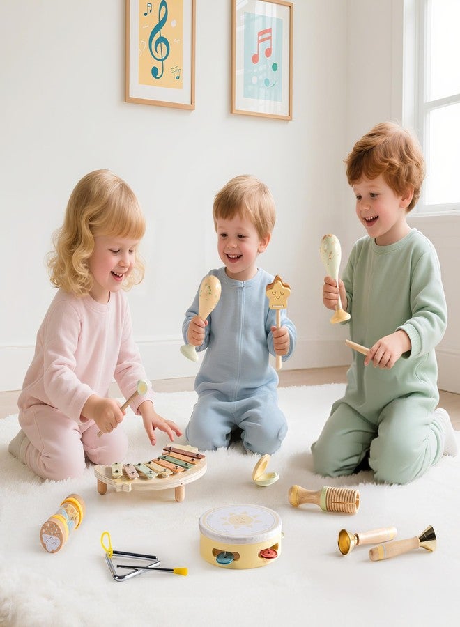 ROBUD Toddler Musical Instruments, Montessori Wooden Baby Musical Toys, Neutral Colors Musical Toys for Toddlers 1-3, Educational Percussion Set, for Boys and Girls(Star and Moon Theme) - Image 3